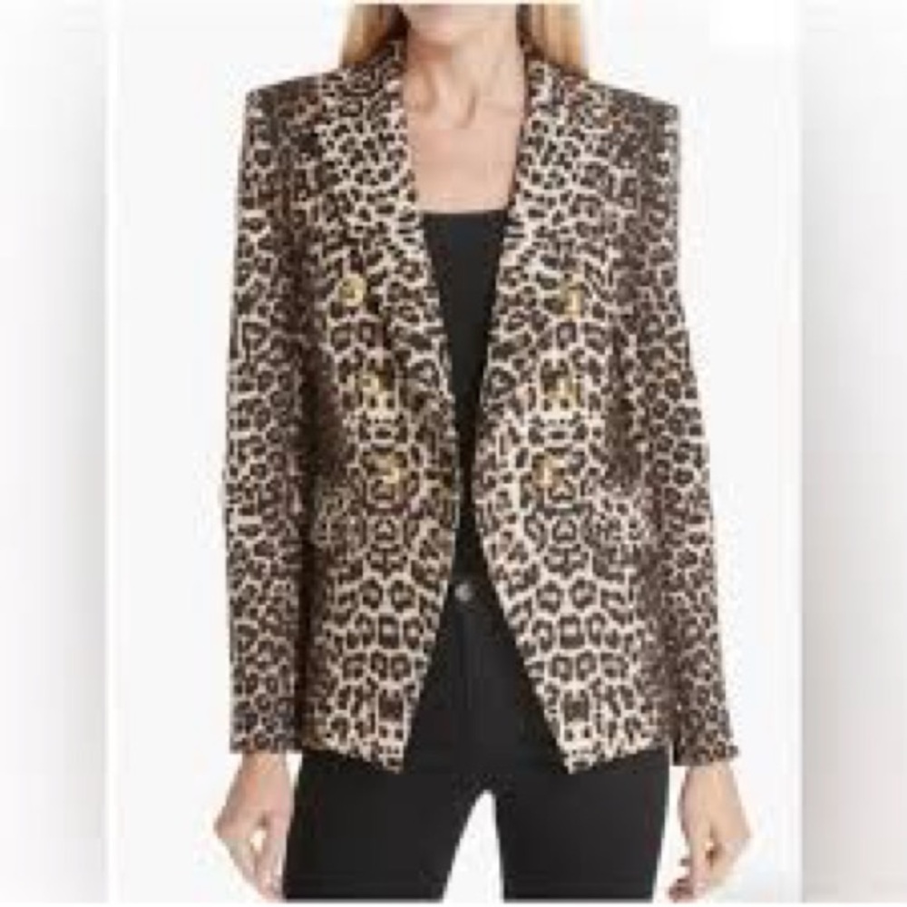 Veronica Beard Miller Leopard Print Dickey Blazer